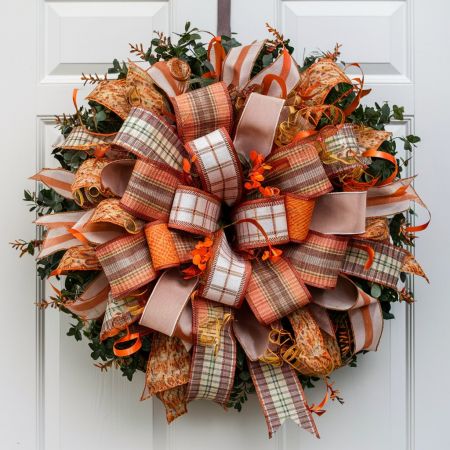 Fall/Autumn Season Ribbon Wreath